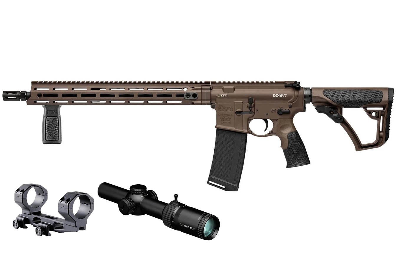 Daniel Defense DDM4V7 Milspec Plus 5.56 NATO Semi-Auto Rifle w/ Vortex Siren Scope and Ruff's Cantilever Mount